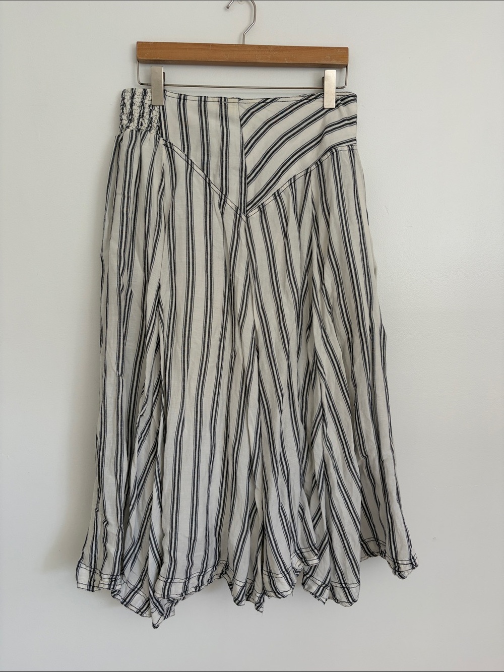 Anthropologie Pilcro Striped White and Navy Maxi Skirt